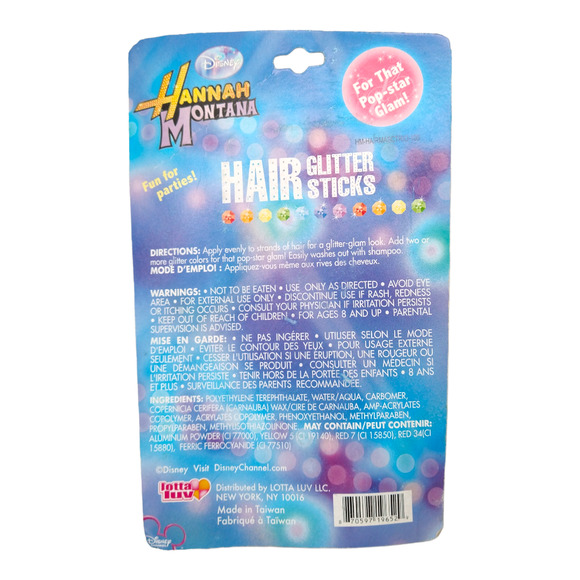 NOS Y2K Vintage Hannah Montana Hair Glitter Trio Miley Cyrus Disney - Picture 2 of 2